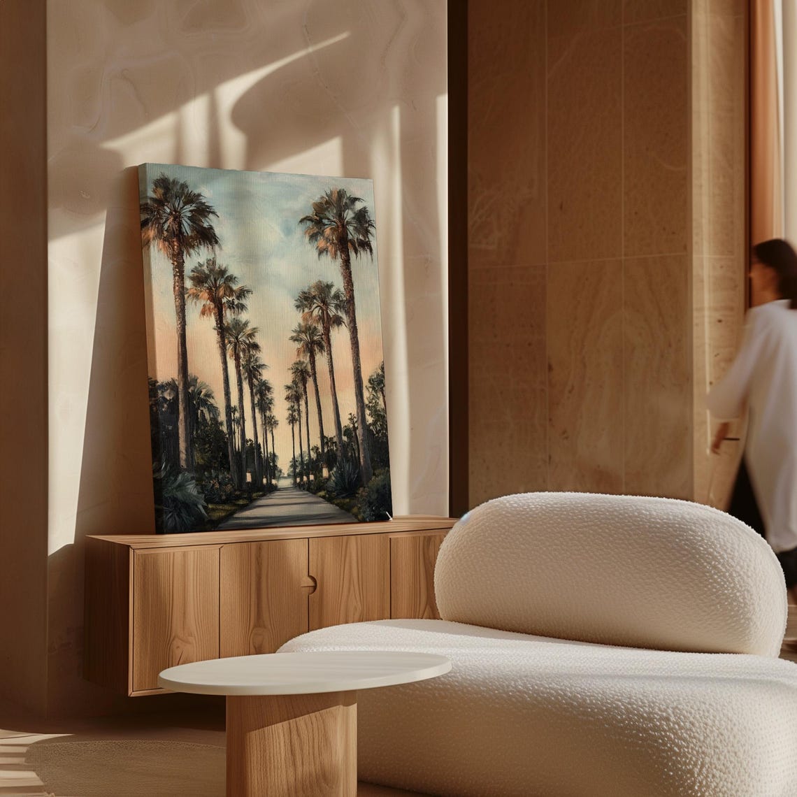 Palm Lined Boulevard At Dusk Sunset Road Elegant Landscape Poster - Image 3