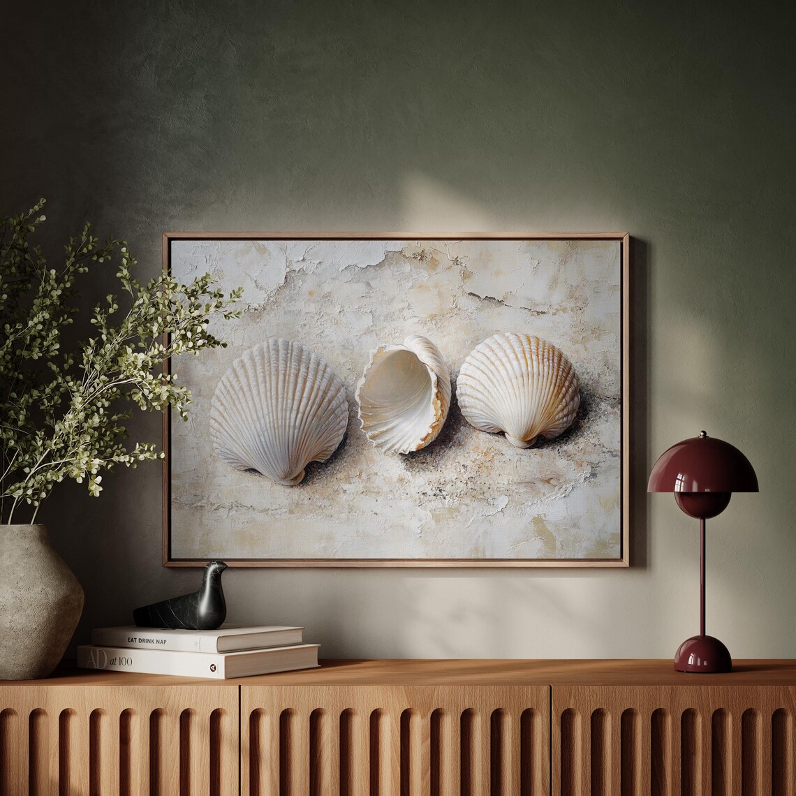 Coastal Seashell Still Life, Textured Beach Background - Image 2