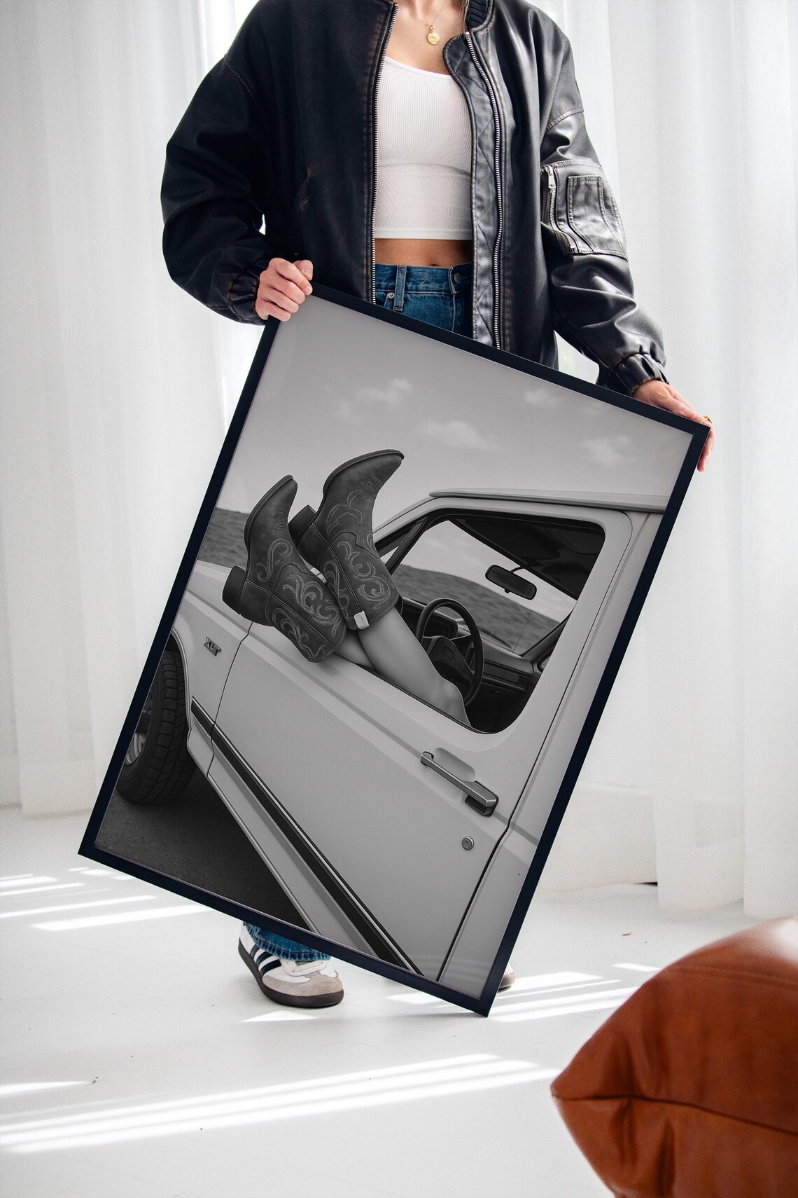 Western Cowgirl Boots In Truck Window, Country Photography - Image 2