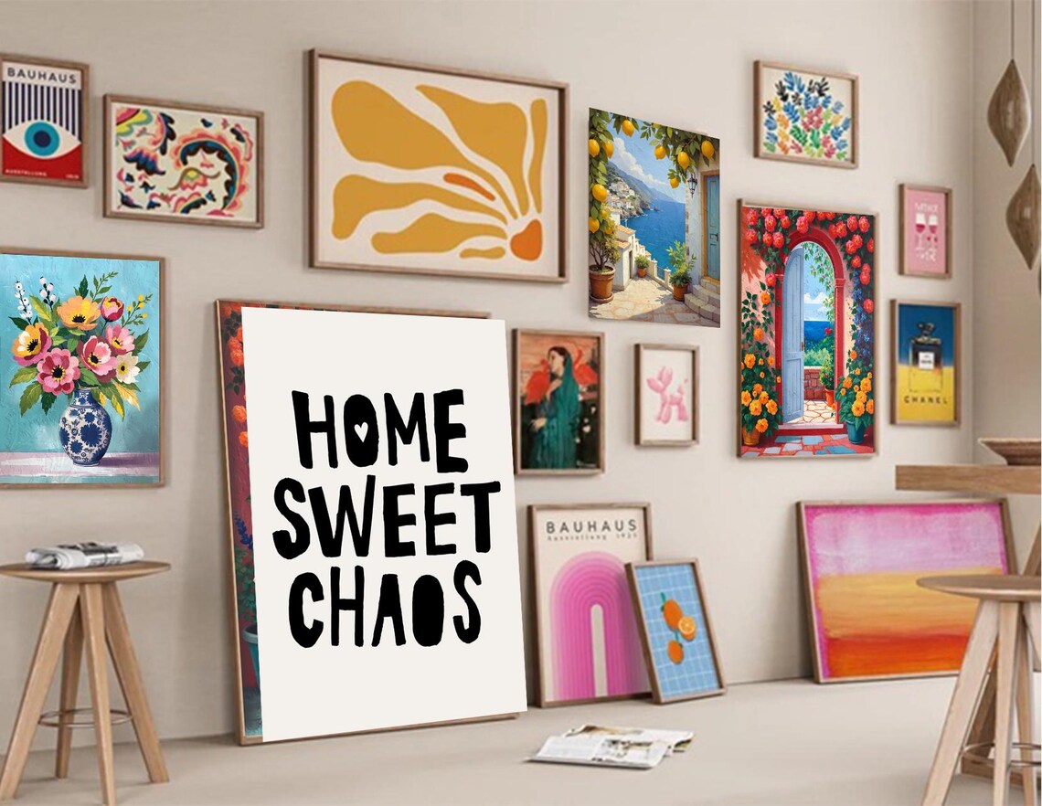 Home Sweet Chaos Boho Quote, Inspirational Typography - Image 5