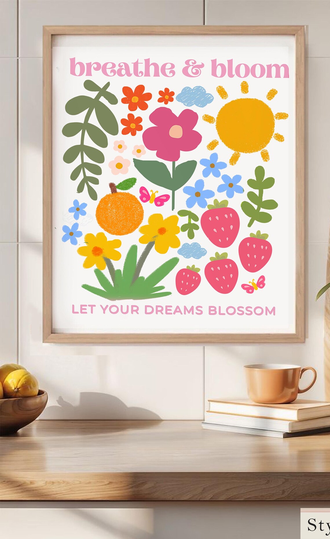 Breathe Bloom Flower Market Yoga Decor Art Print - Image 2