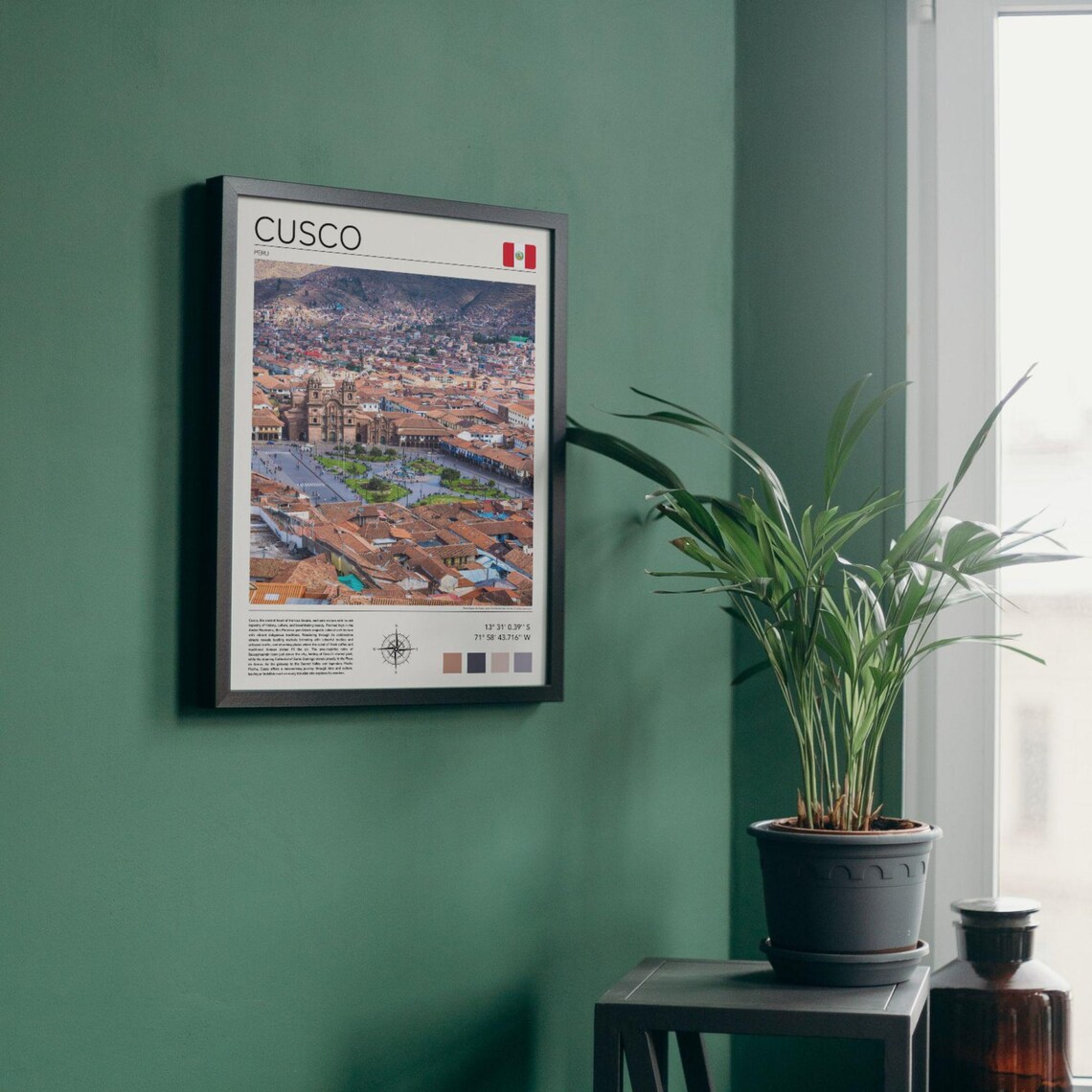 Cusco Peru Plaza Mayor Colonial Cathedral City Skyline Travel Poster - Image 2
