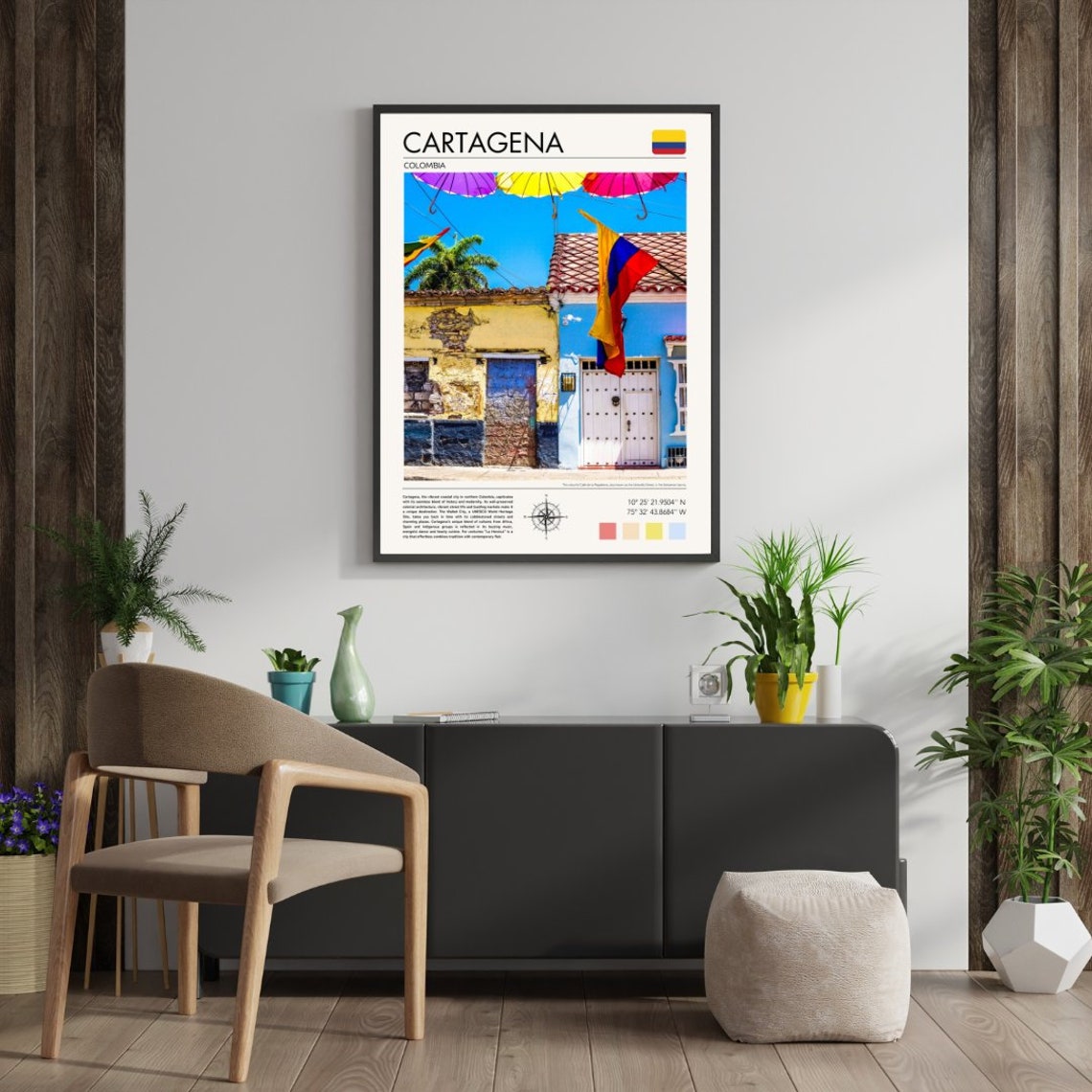 Cartagena Print Colombia Wall Art Cartagena Travel Poster Cartagena Gift Idea Colombia Souvenir Cartagena Art Print Custom Art - Image 4