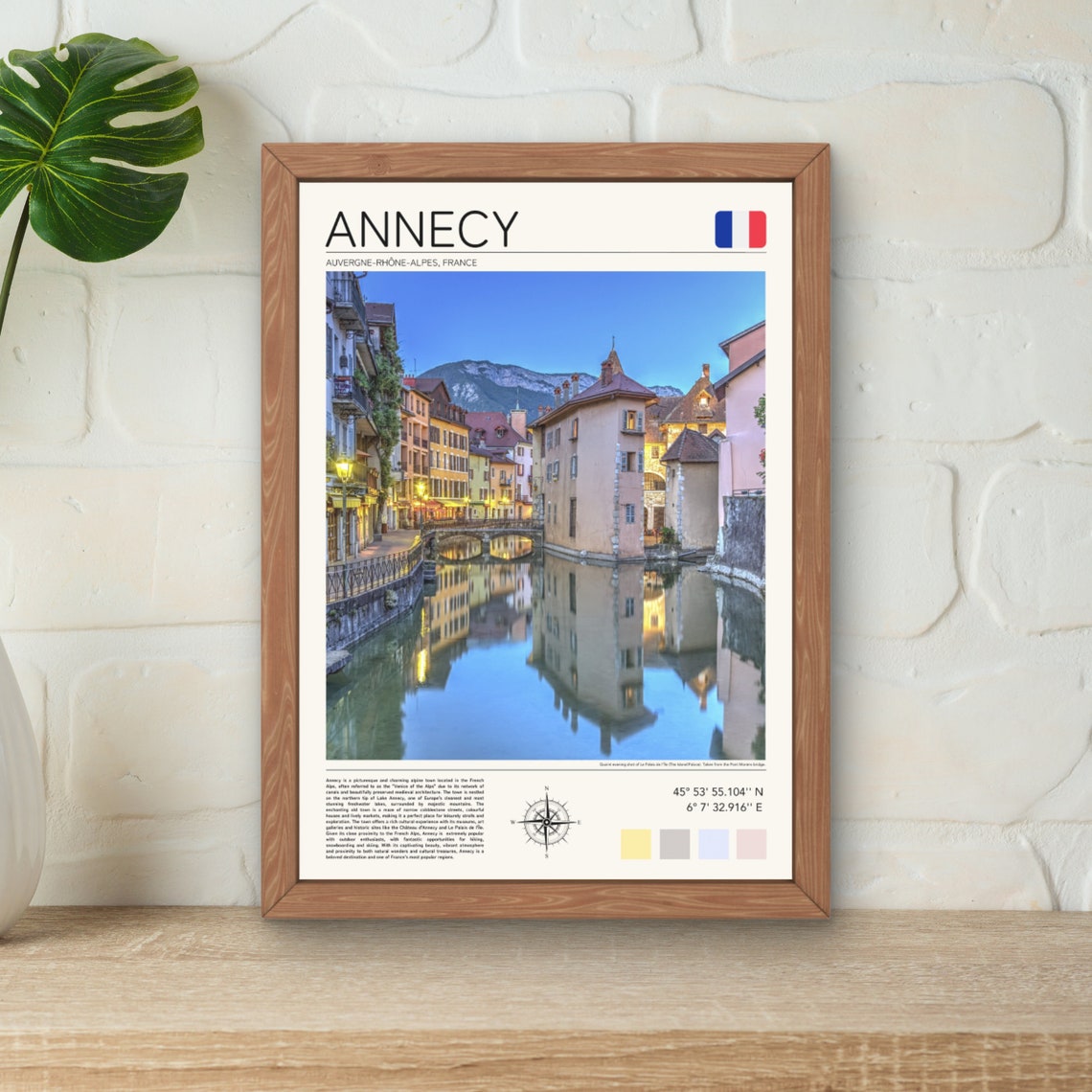 Annecy Print France Poster Annecy Wall Art Annecy Poster Annecy France Annecy Travel Print Annecy Canal Print