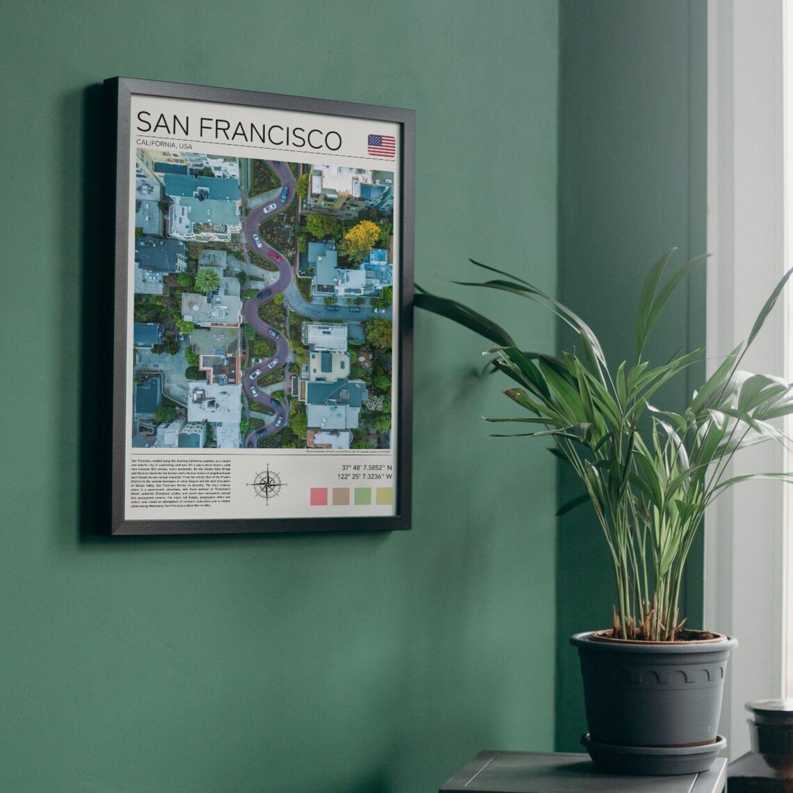 San Francisco Lombard Street Drone View Crooked Street Aerial Poster - Image 3