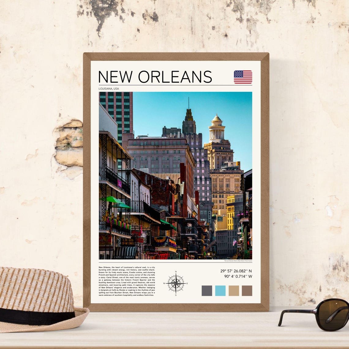 New Orleans Print New Orleans Wall Art Bourbon Street New Orleans Print Nola Artwork New Orleans Poster Print New Orleans Louisiana Art - Image 3