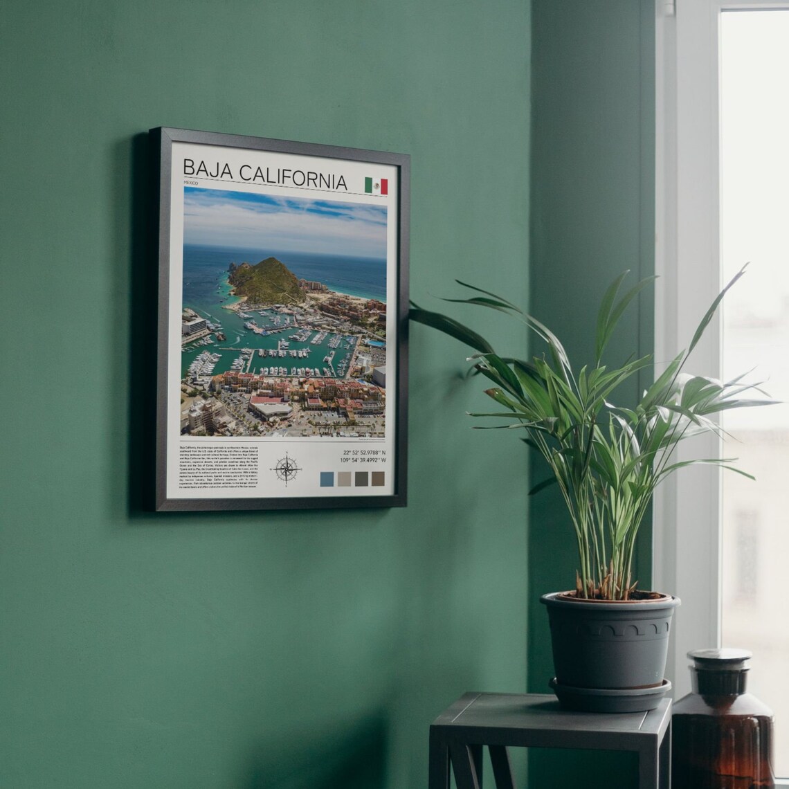 Baja California Mexico Aerial Marina Harbor Coastline View Poster - Image 4