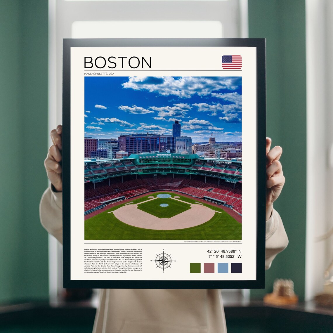 Boston Travel Poster, Massachusetts Wall Art - Image 2
