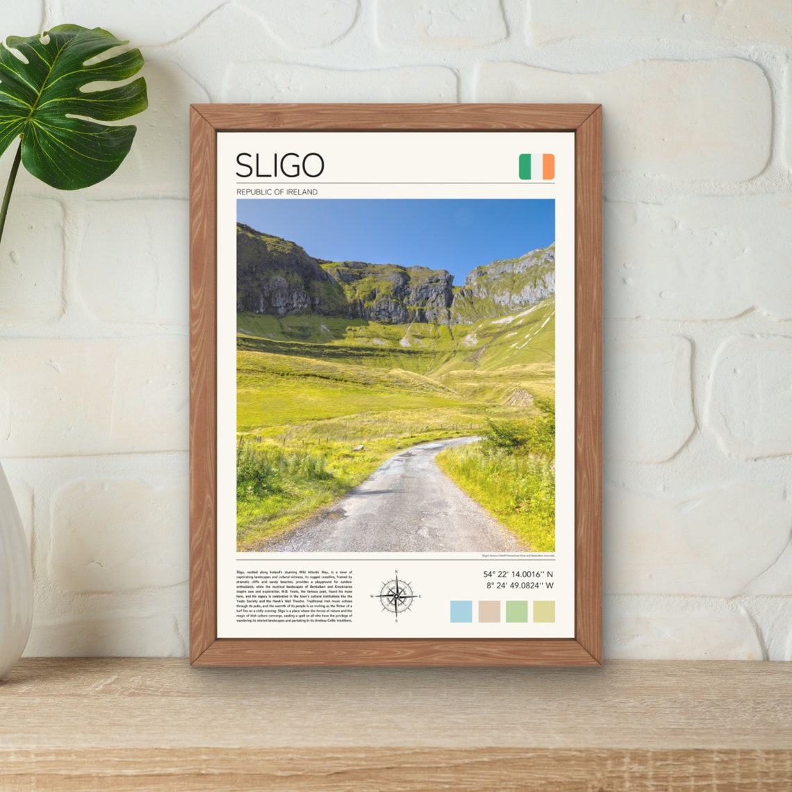 Sligo Ireland Emerald Green Valley Road Mountain Landscape Poster