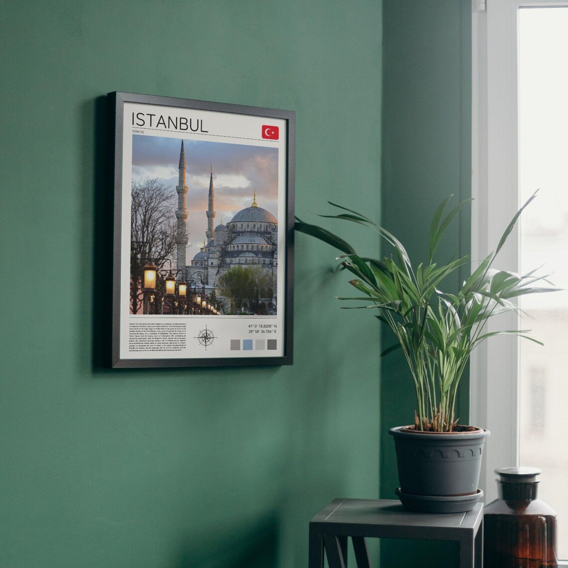 Istanbul Blue Mosque at Dusk Minarets Golden Lights Travel Poster - Image 3