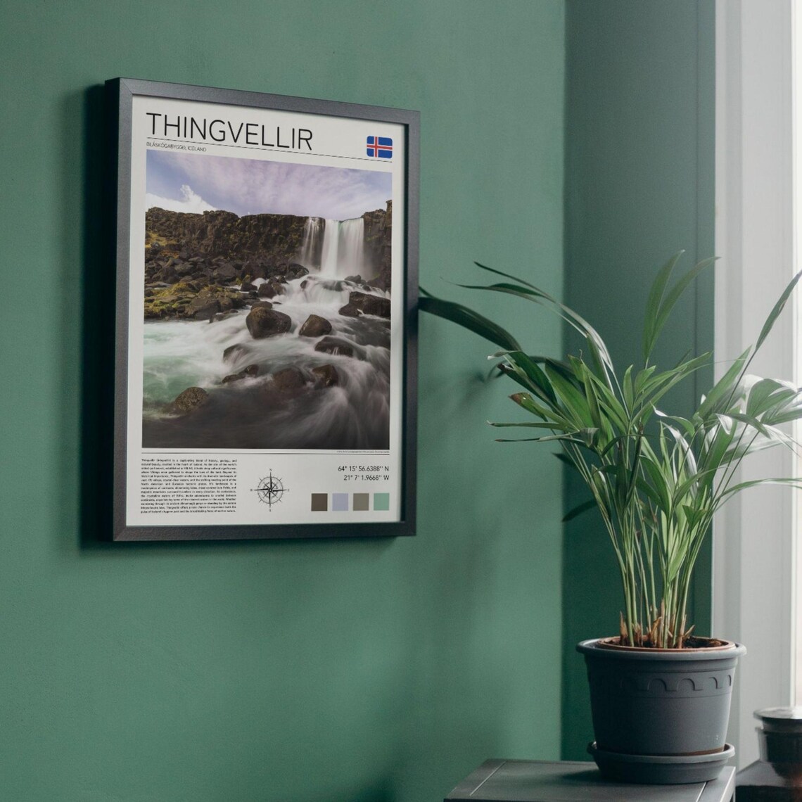 Thingvellir National Park and Oxararfoss Art Print - Image 2