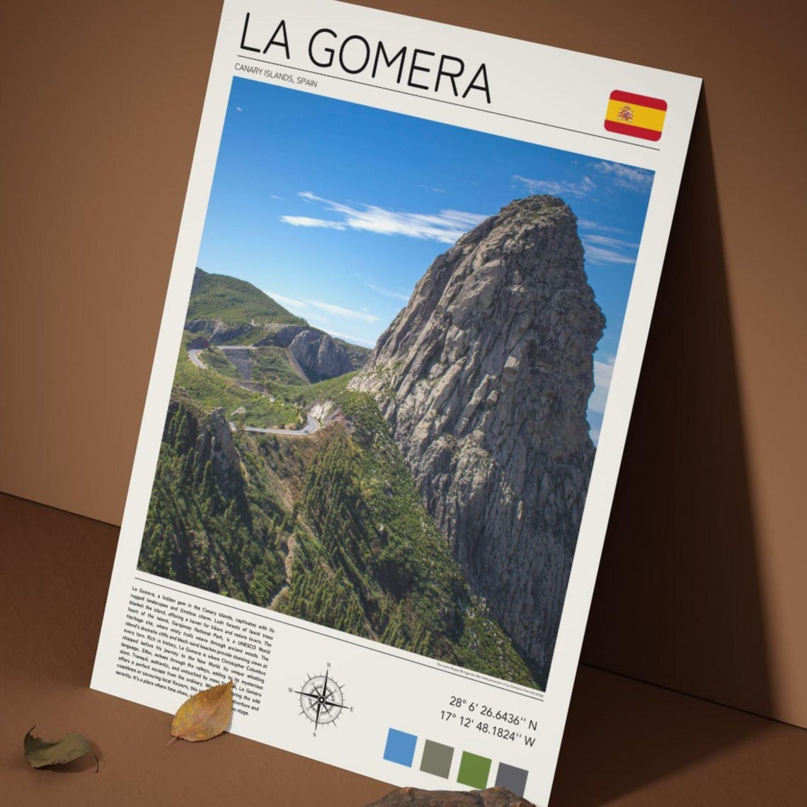 La Gomera Canary Islands Volcanic Rock Peak Mountain Scenic Poster - Image 5