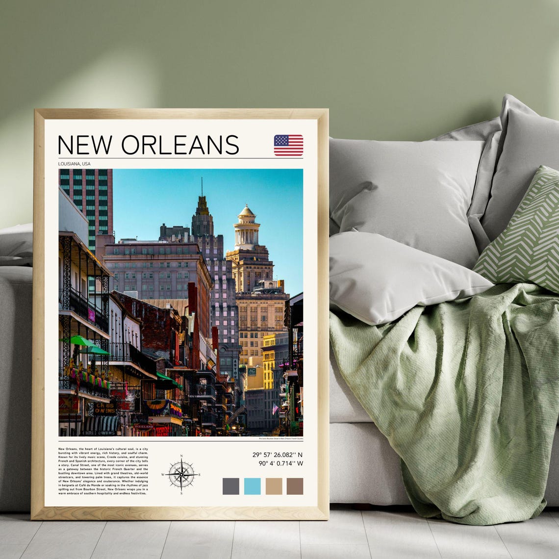 New Orleans Print New Orleans Wall Art Bourbon Street New Orleans Print Nola Artwork New Orleans Poster Print New Orleans Louisiana Art - Image 4
