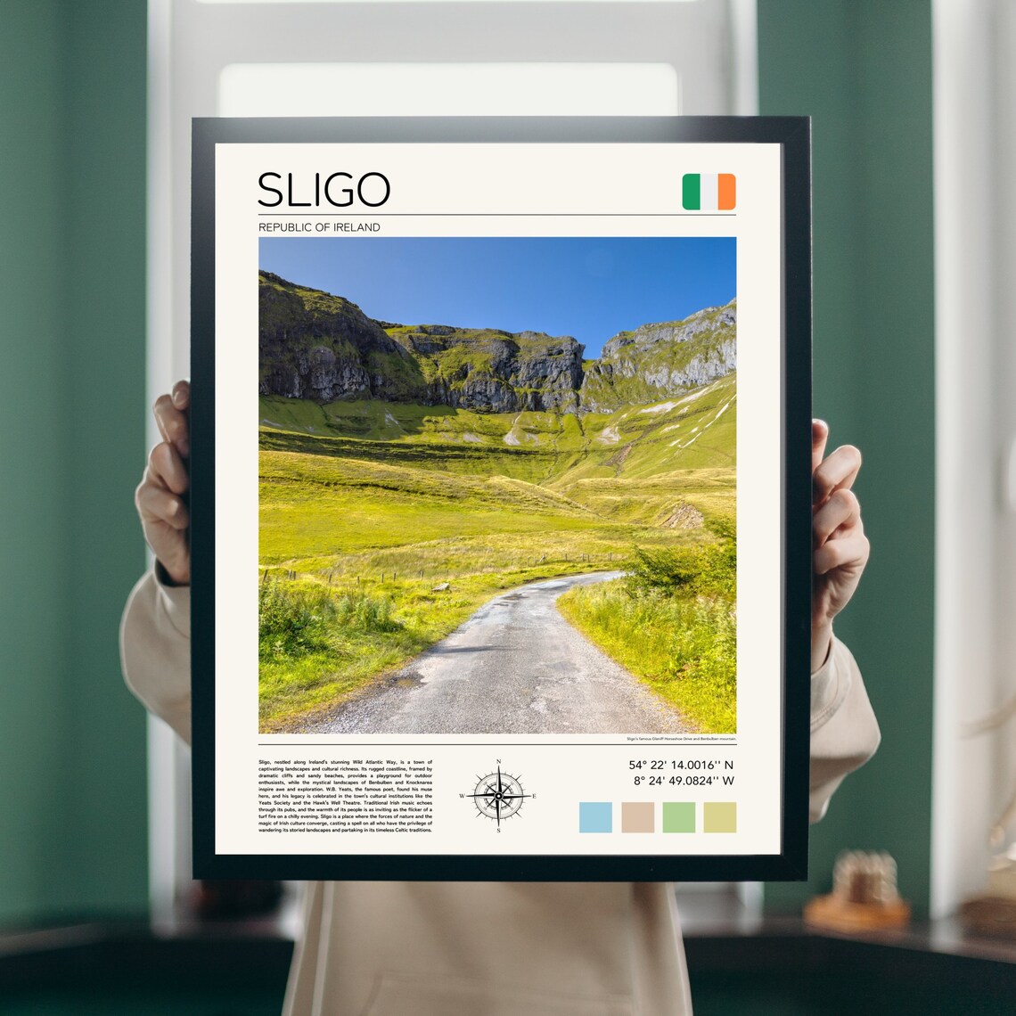 Sligo Ireland Emerald Green Valley Road Mountain Landscape Poster - Image 3