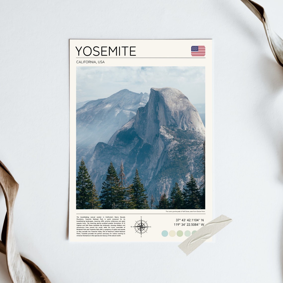 Yosemite Half Dome Granite Peak Evergreen Forest National Park Poster - Image 3