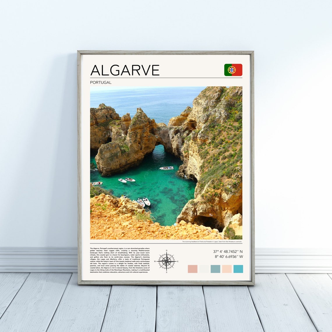 Algarve Print Algarve Wall Art Portugal Poster Travel Poster Algarve Gift Lagos Algarve Gift Idea Lagos Travel Print - Image 3