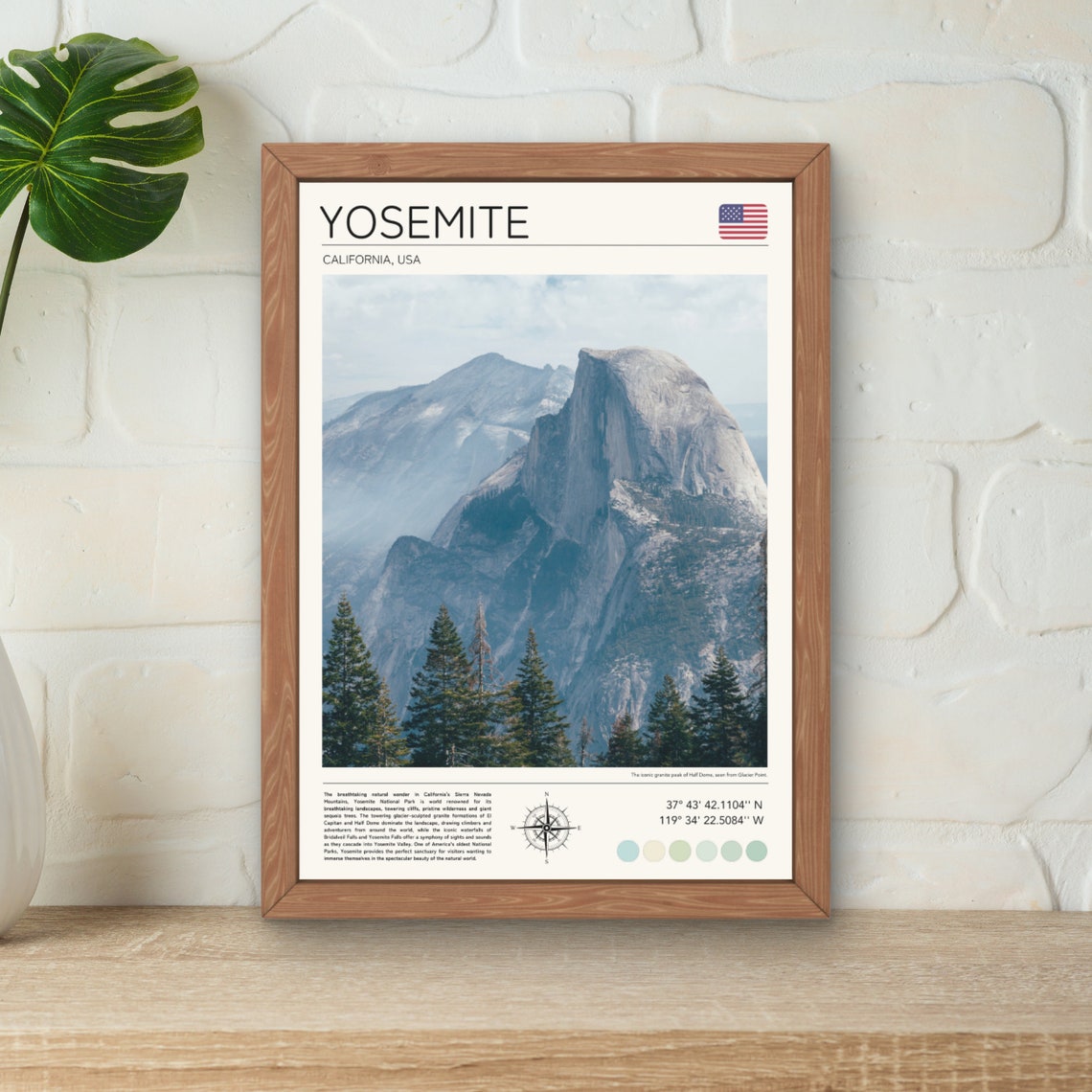 Yosemite Half Dome Granite Peak Evergreen Forest National Park Poster