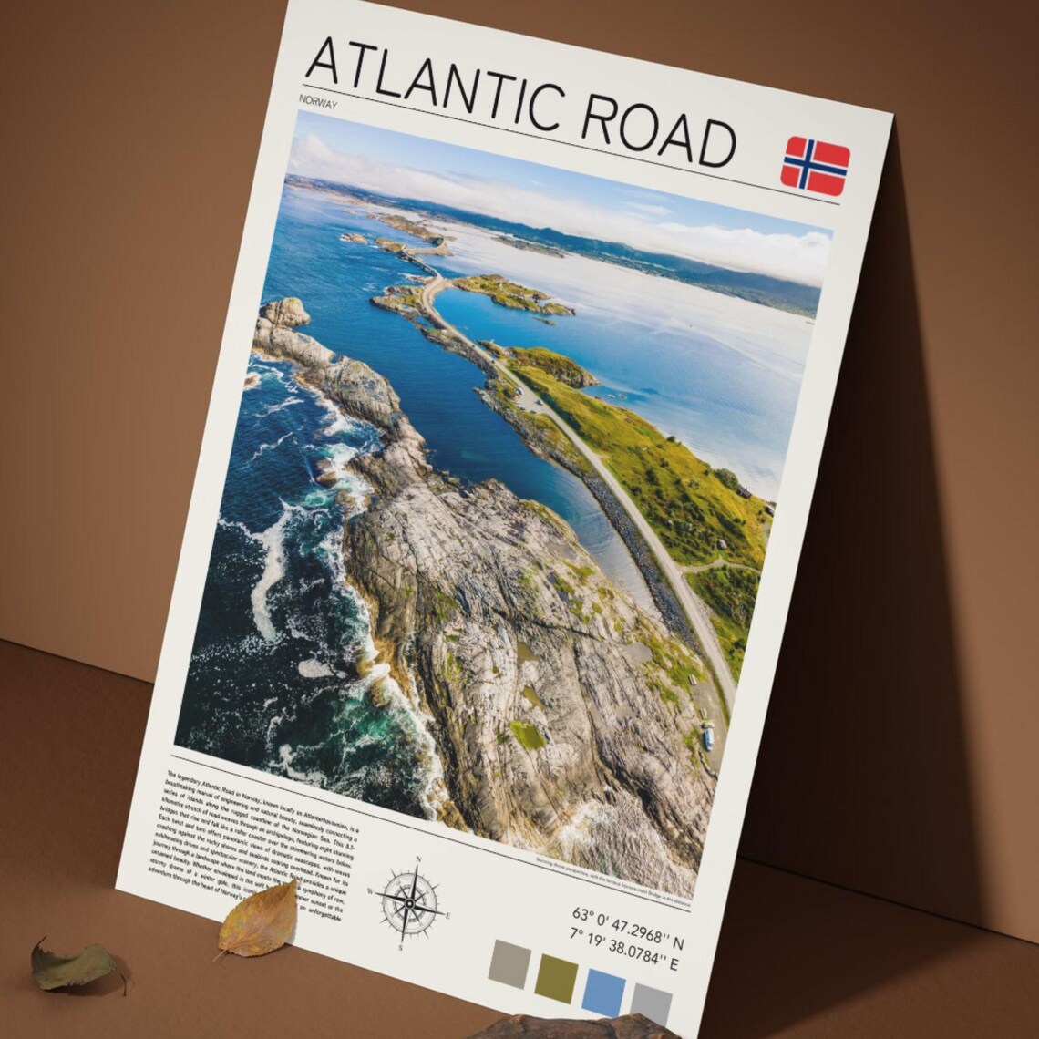Atlantic Road Norway Aerial Ocean Causeway Bridges Coastline Poster - Image 5