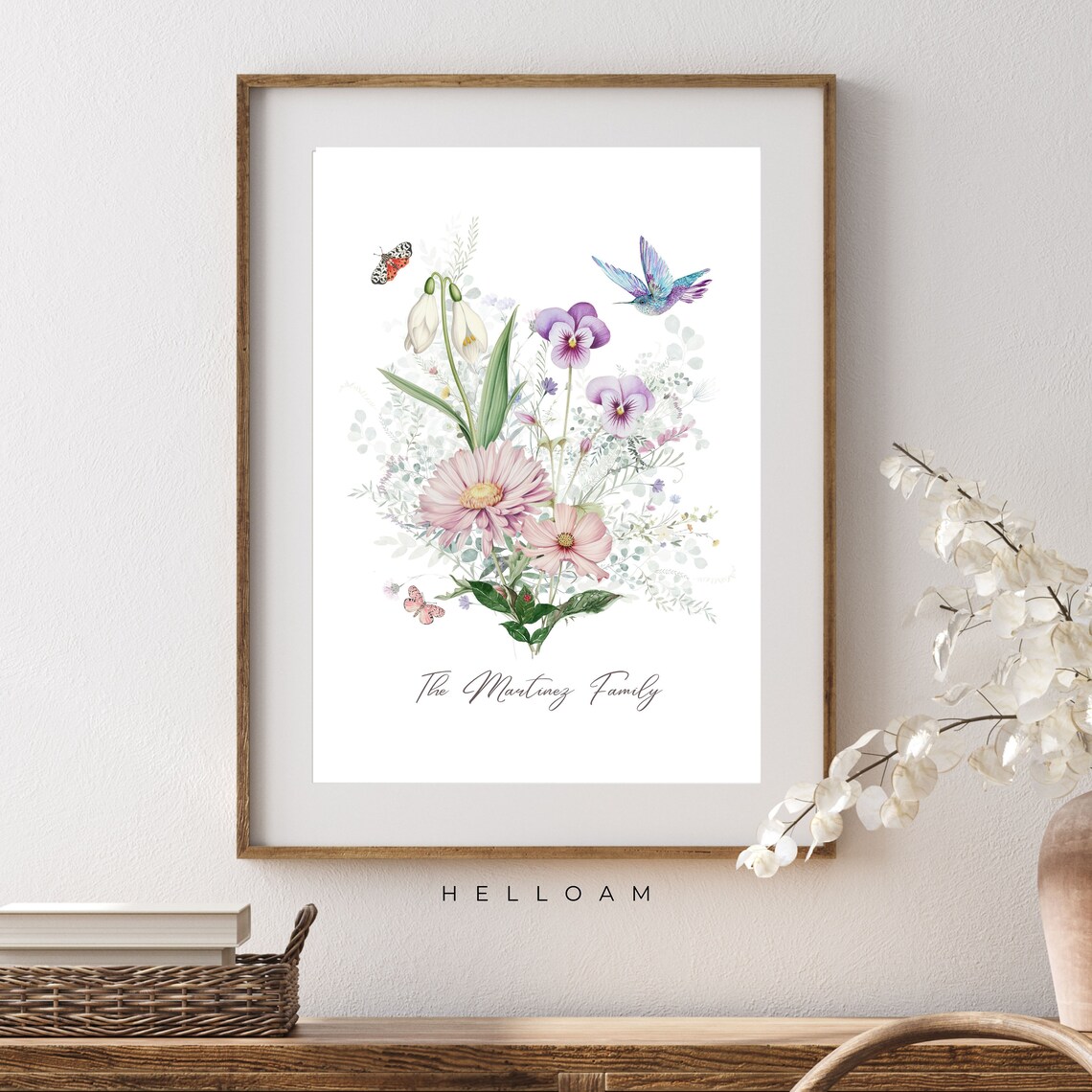 Birth Flower Family Bouquet Personalized Art Print - Image 3