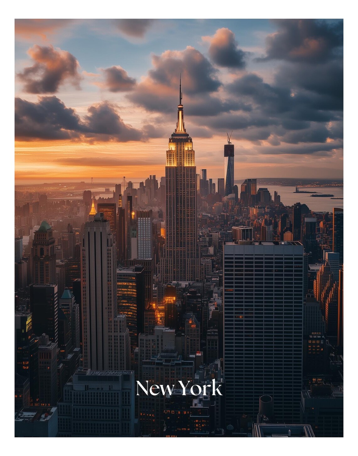 New York Travel Poster Empire State Building Skyline Modern Nyc Wall Art Luxury Cityscape Print Architectural Photography Decor Ny - Image 3
