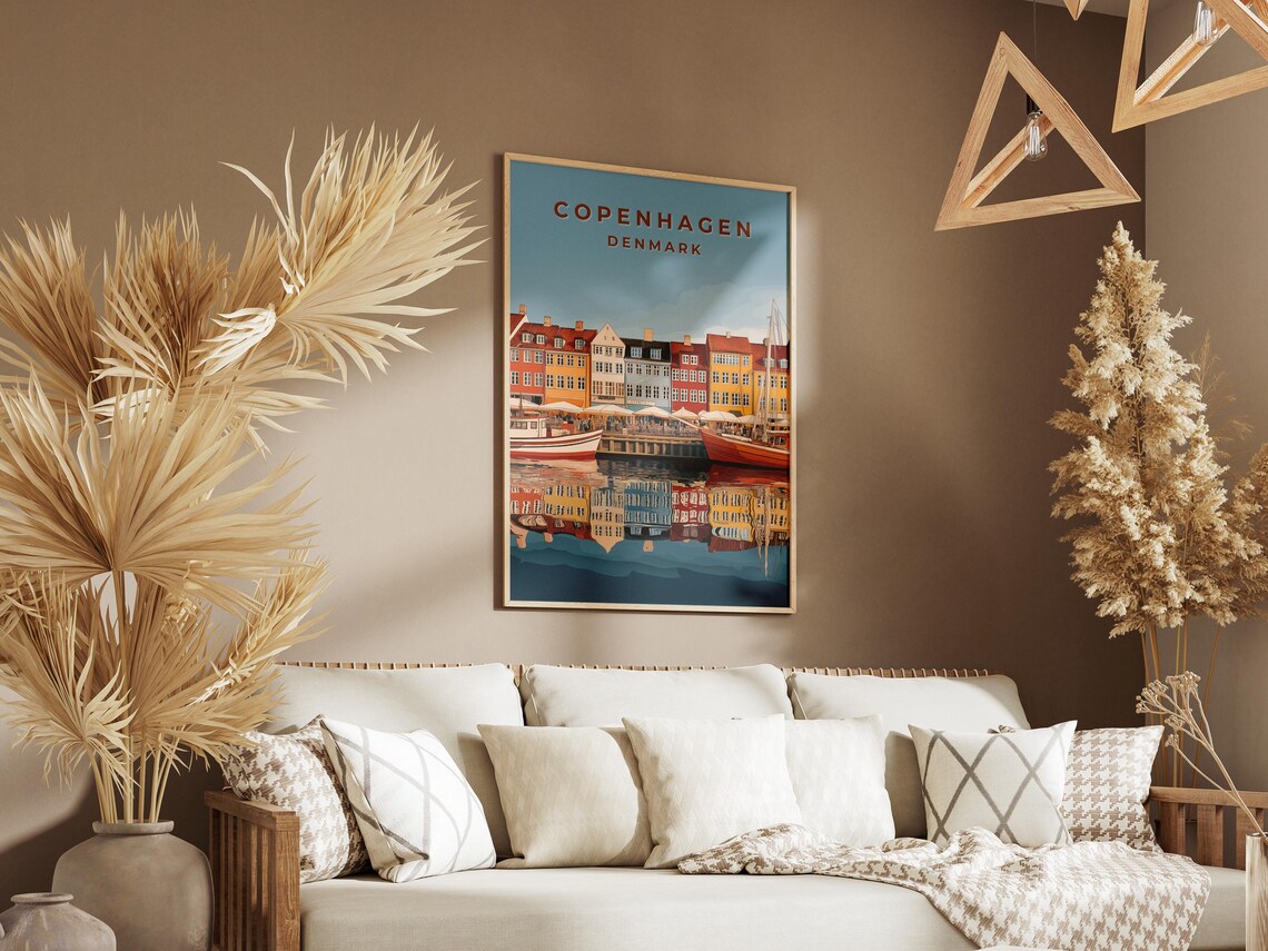 Copenhagen Nyhavn Vintage Travel Poster, Denmark - Image 3