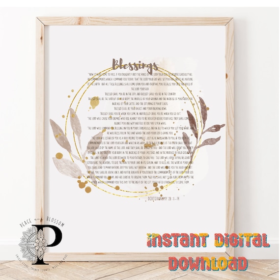 Deuteronomy 28 Bible Verse Art Print