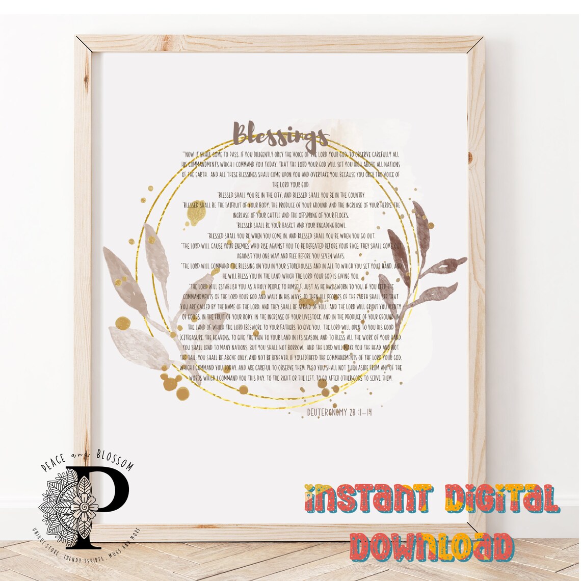 Deuteronomy 28 Bible Verse Art Print