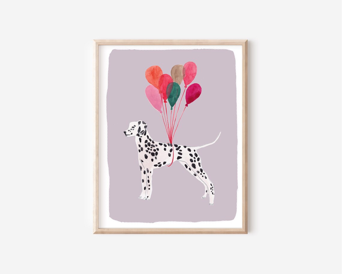 Dalmatian Dog and Balloon Nursery Wall Art Print - Image 4