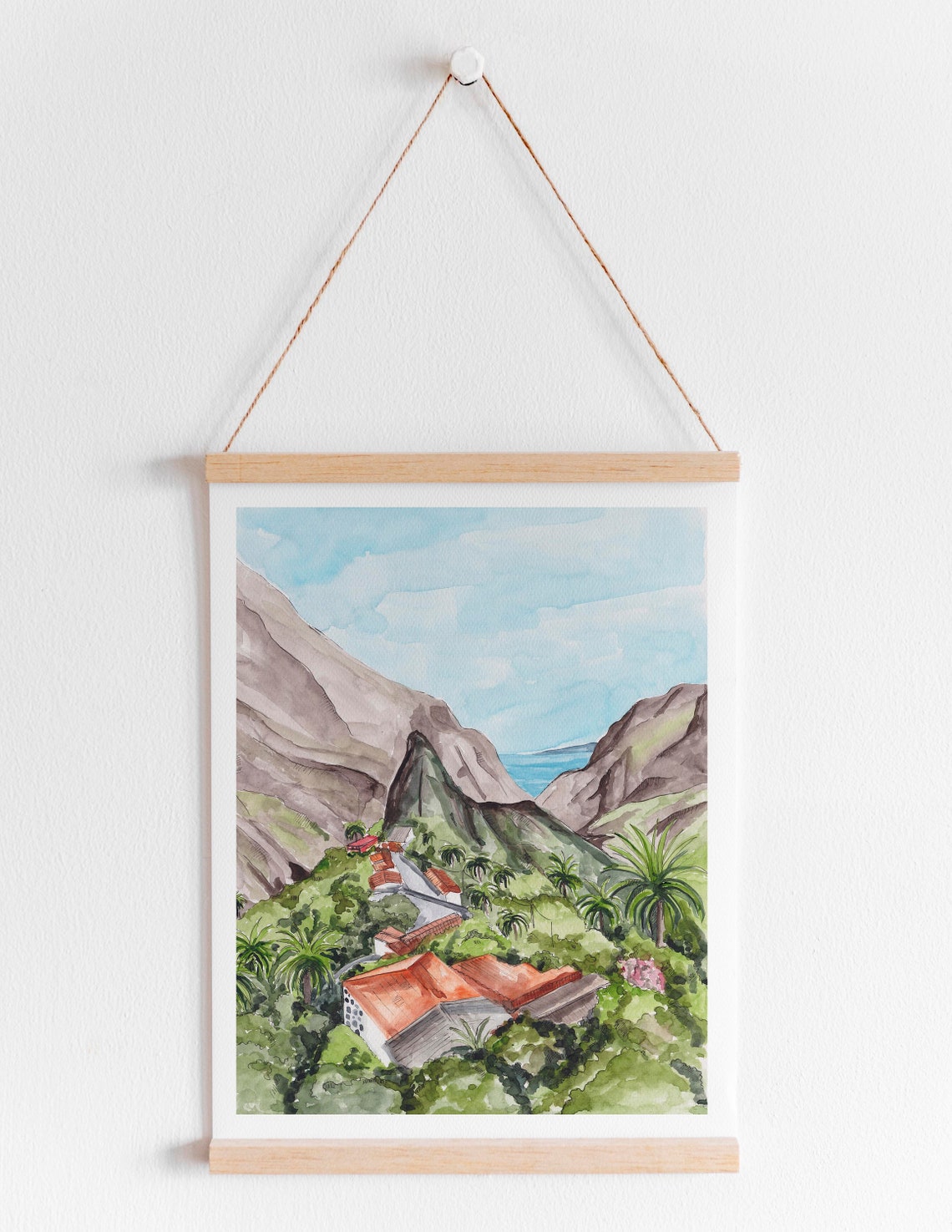 Masca Tenerife Canary Islands Mountain Gorge Village Palms View Poster - Image 3