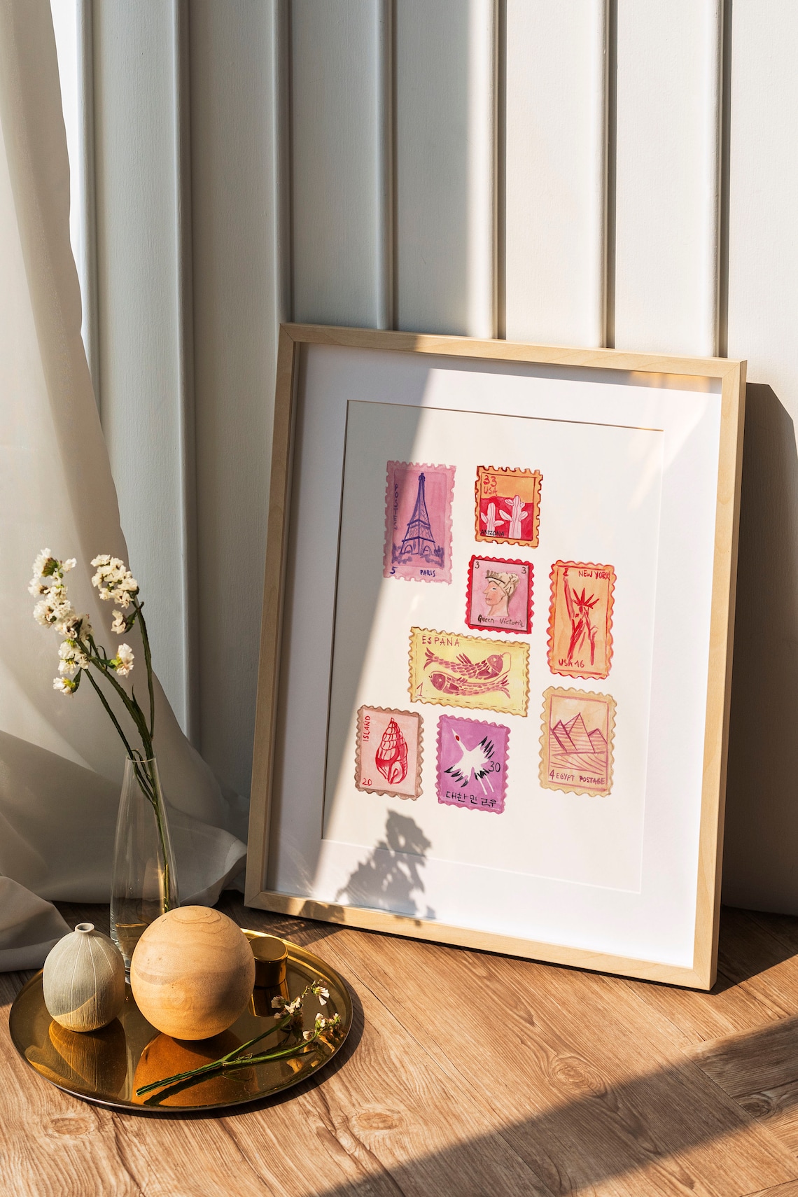 Vintage Stamp Art, Retro Grand Millennial Art Print - Image 2