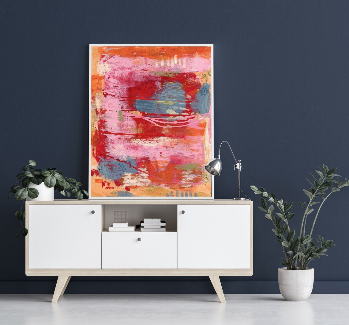 Colorful Abstract Painting, Modern Statement Art Print