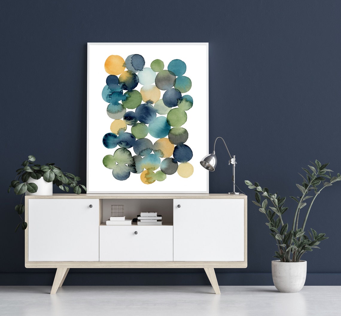 Modern Watercolor Abstract Geometric Art Print