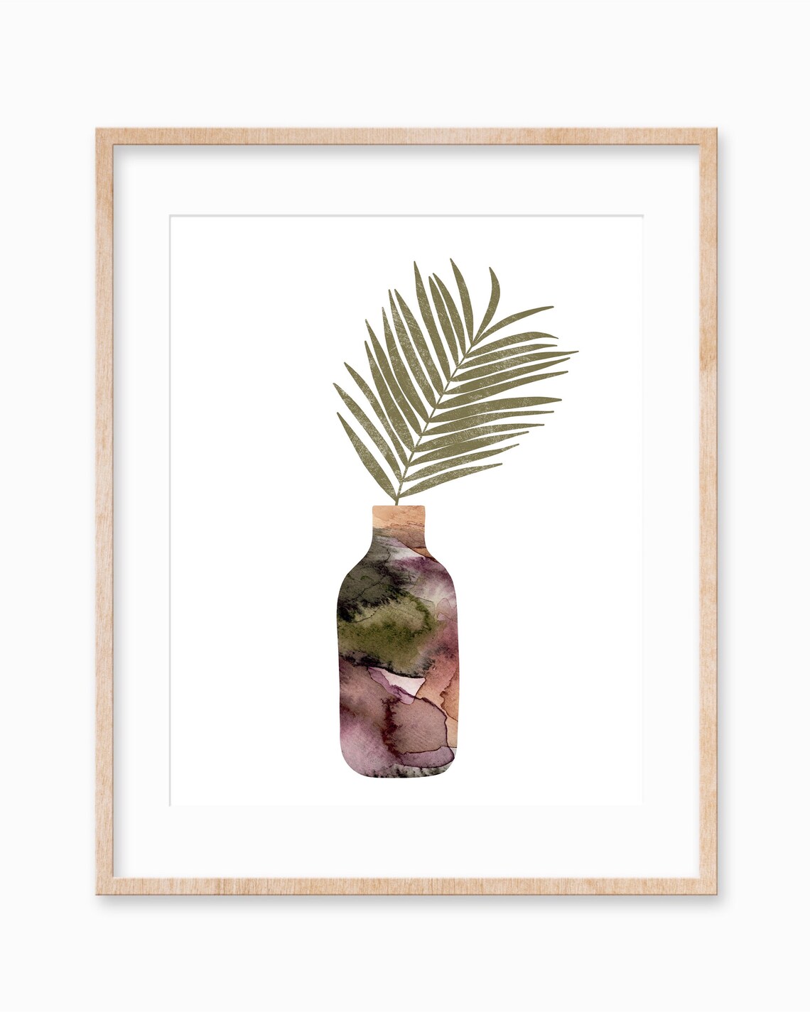Watercolor Abstract Plant Floral Botanical Tropical Palm Leaves