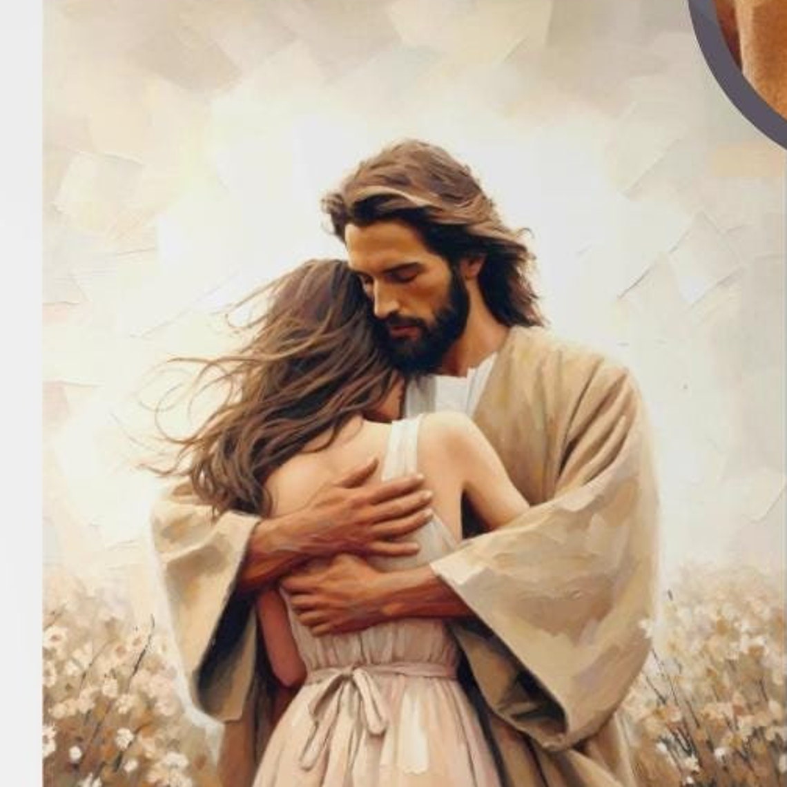 Loved And Cherished Modern Christian Art Jesus With Girl Jesus Art Lds Painting Bible Art Jesus With Woman Christian Art