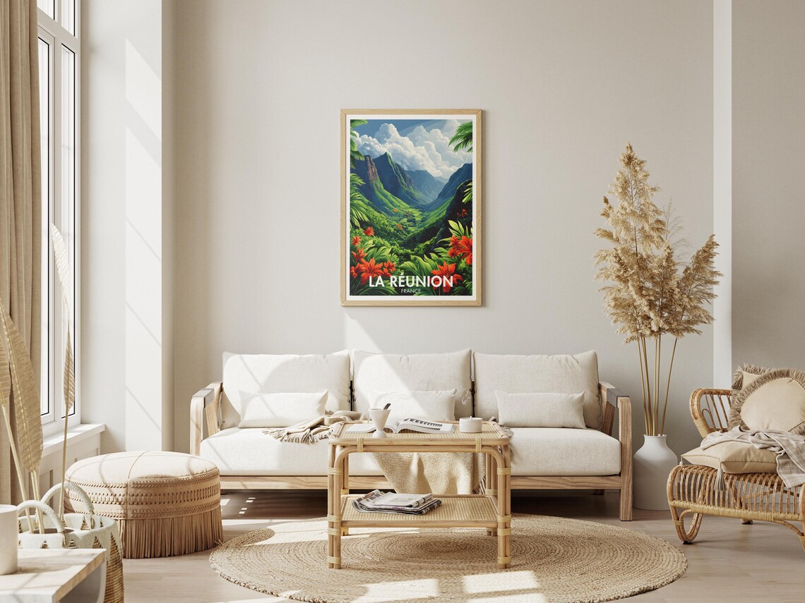Reunion Island Travel Poster, Cirque De Mafate - Image 2