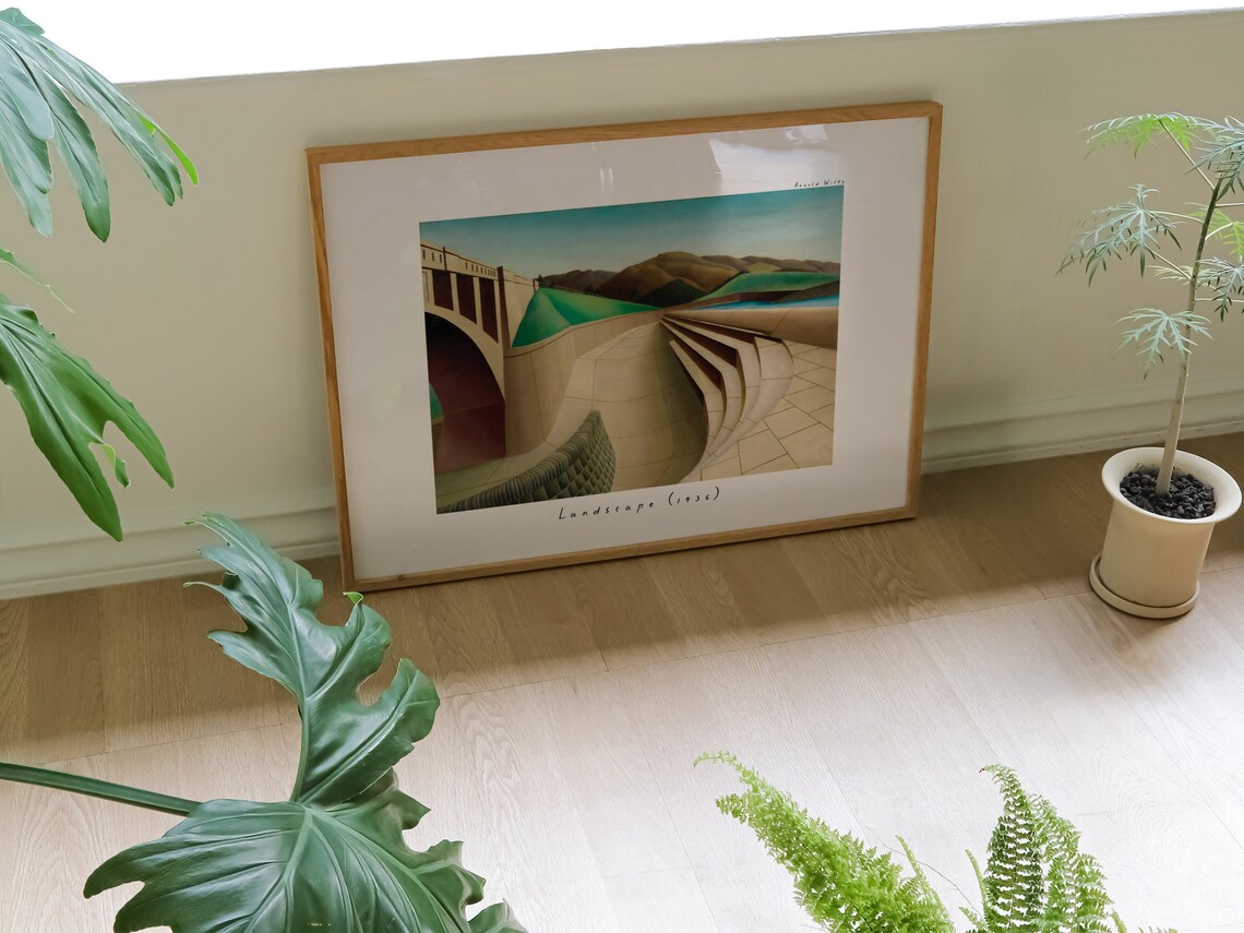 Ashokan Dam Spillway 1920 Modernist Landscape Painting Poster - Image 4