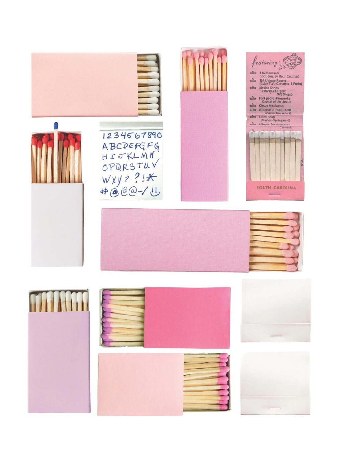 Pink Matchbook Print, Trendy Matchbox Wall Art