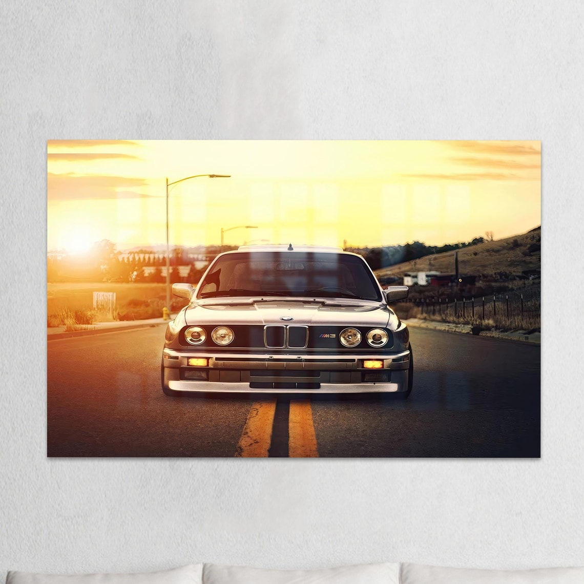 Car Lover Gift Wall Hanging Boy Room Glass Art Modern Decor Decoration Personalized