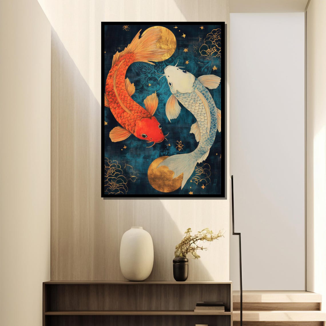 Koi Fish Pisces Zodiac Yin Yang Art Print - Image 2
