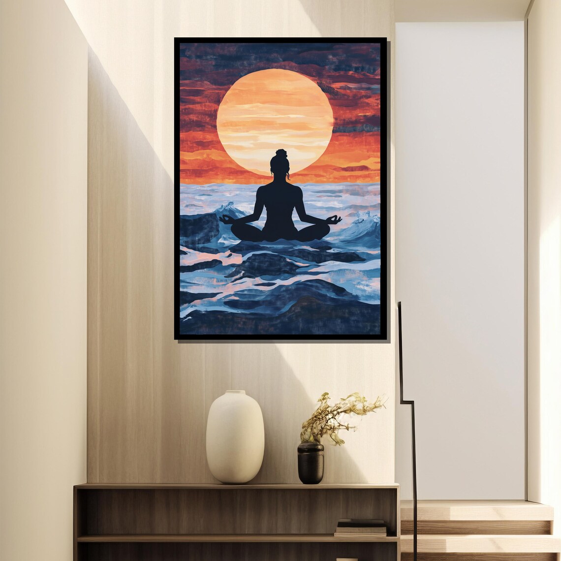 Sunset Meditation Ocean Wall Art Print, Zen Nature - Image 2