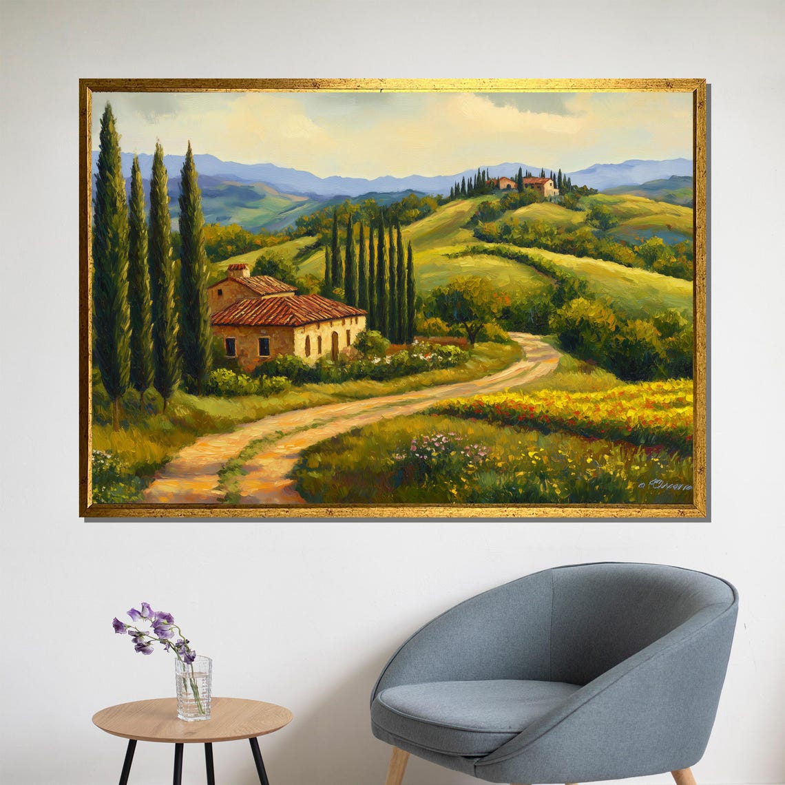 Tuscan Landscape - Modern Travel Poster