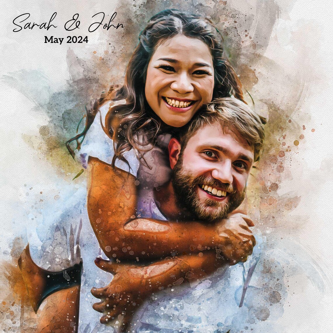 Personalised Watercolour Portrait From Photo Art
