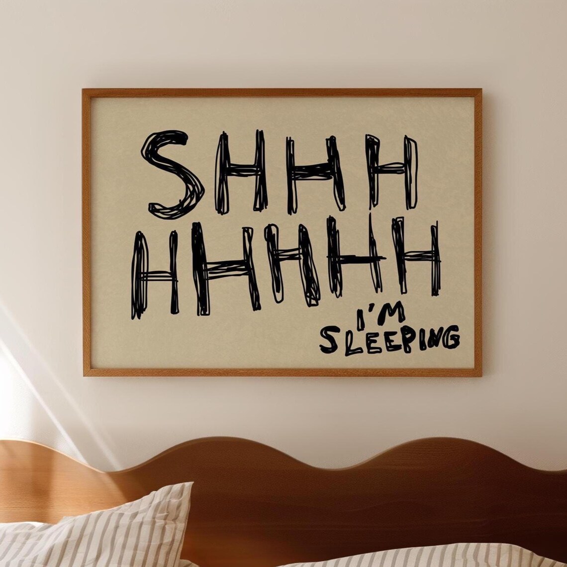Funny Sleeping Quote, Handwritten Bedroom Art Print