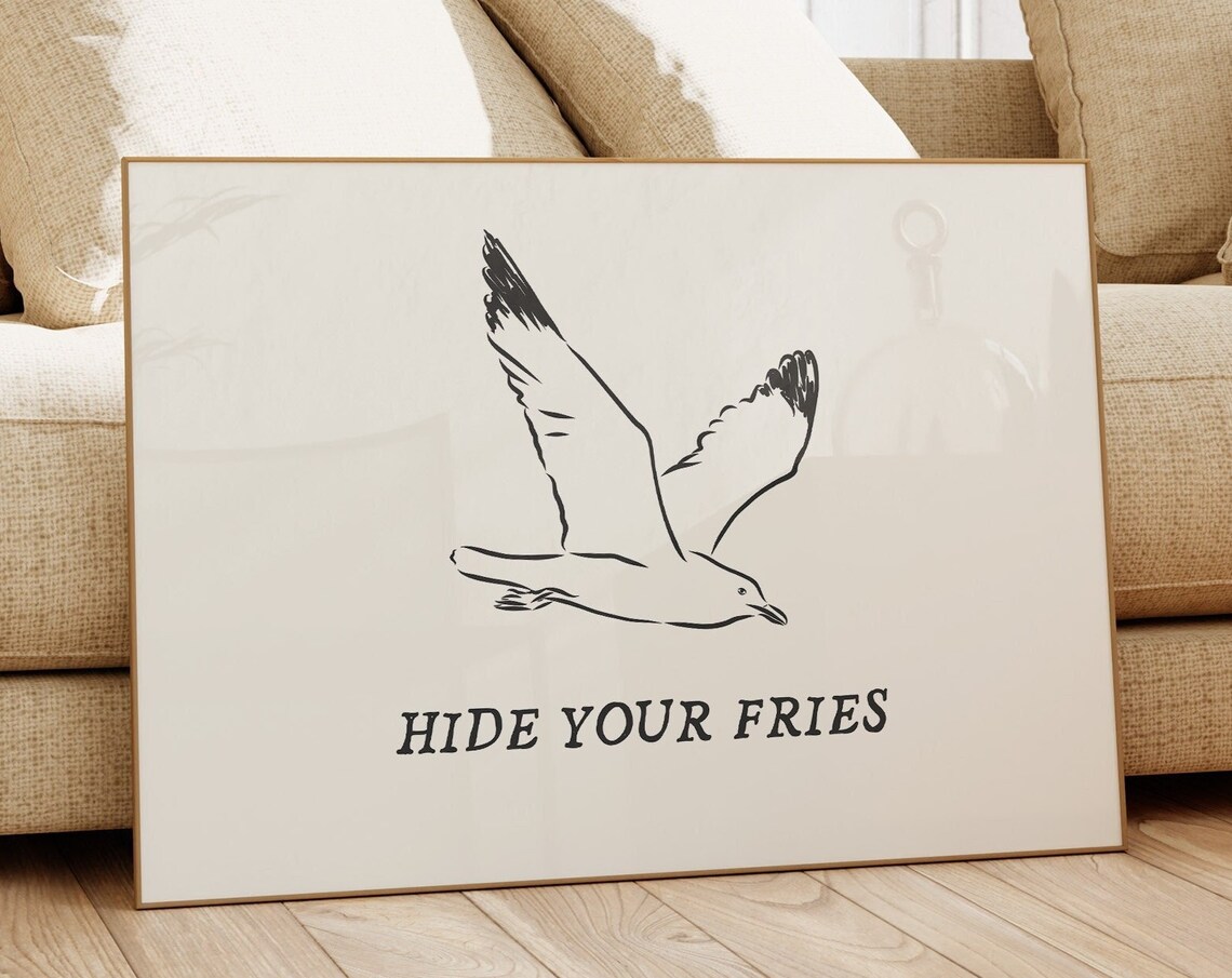 Seagull Print, Funny Beach House Nautical Decor - Image 3