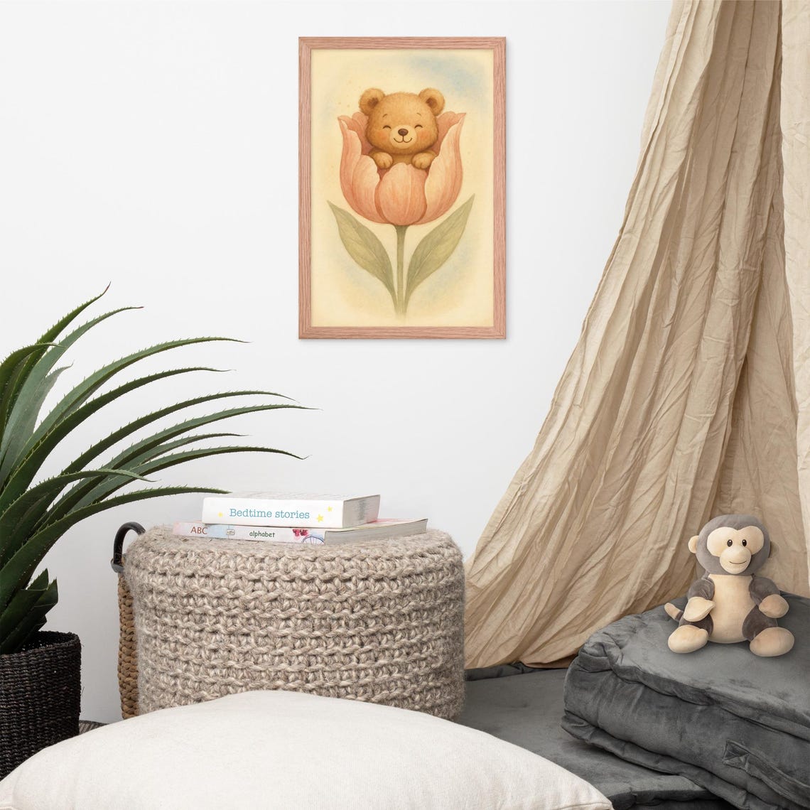 Teddy Bear In Flower, Baby Nursery Decor Art Print - Image 4