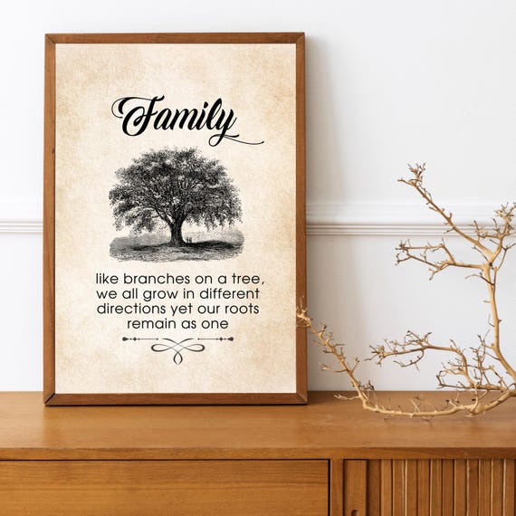 Like Branches on a Tree Family Quote Art Print