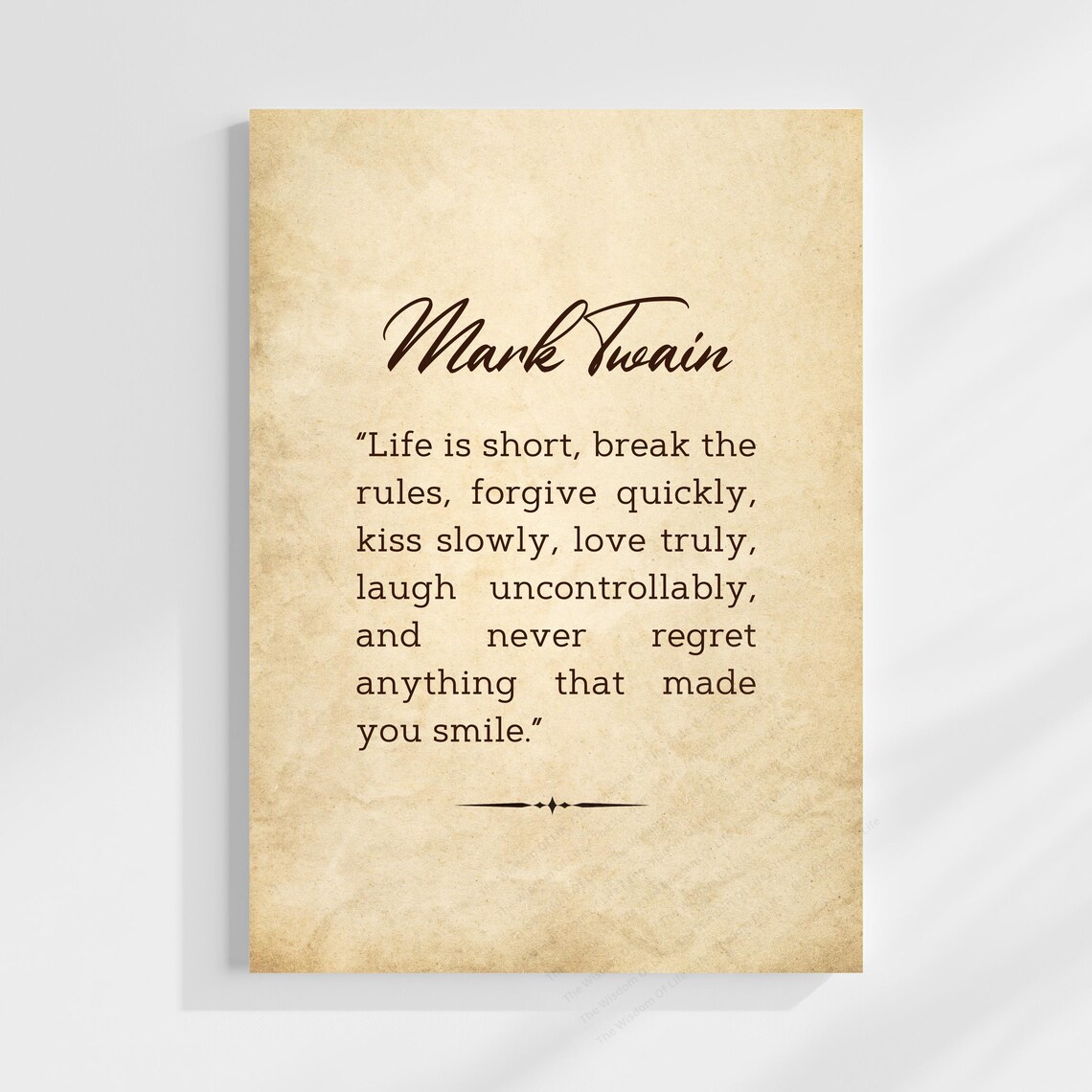 Mark Twain Life Is Short Break the Rules Inspirational Quote Print - Image 8