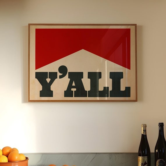 Yall Western Decor, Vintage Western Poster