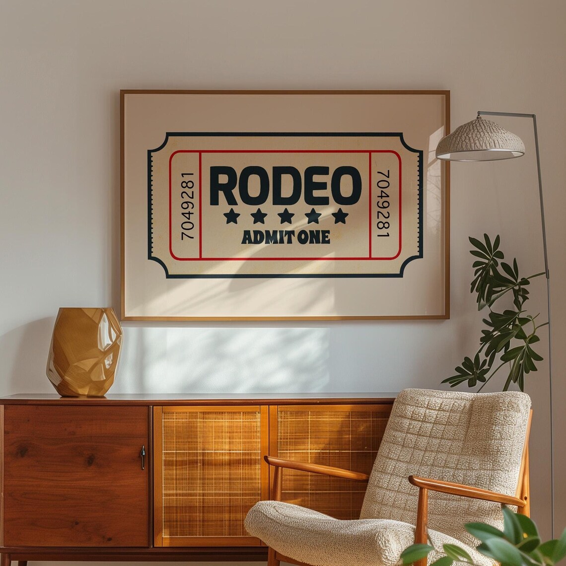 Rodeo Ticket Vintage Western Poster, Wild West - Image 2