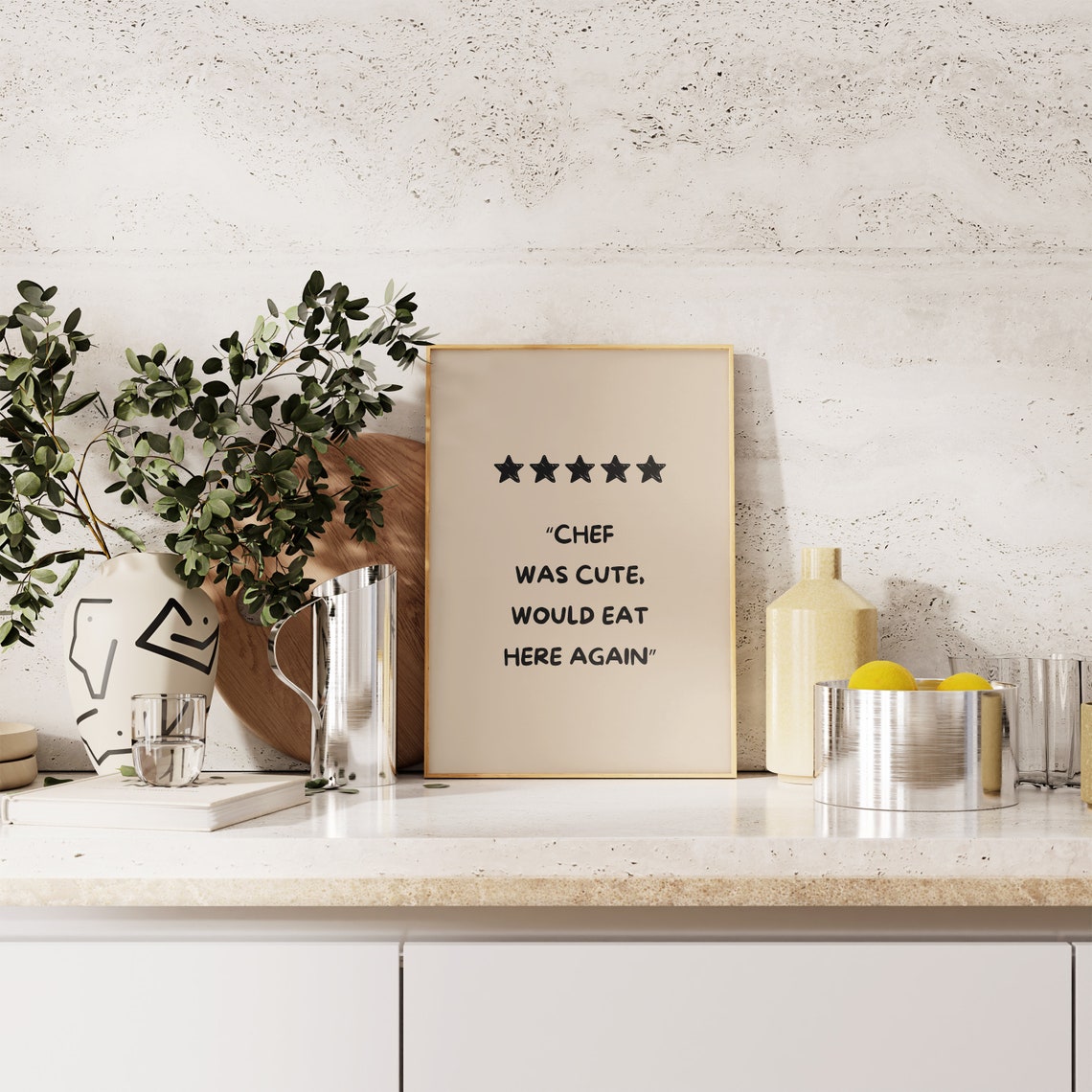 Chef Was Cute Would Eat Here Again Funny Five Star Kitchen Poster - Image 4